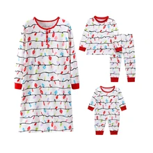 Рождественское платье для всей семьи; Пижама для мамы и дочки; ночная рубашка; одежда для мамы и меня; одинаковые комплекты для семьи; платье для мамы и ребенка