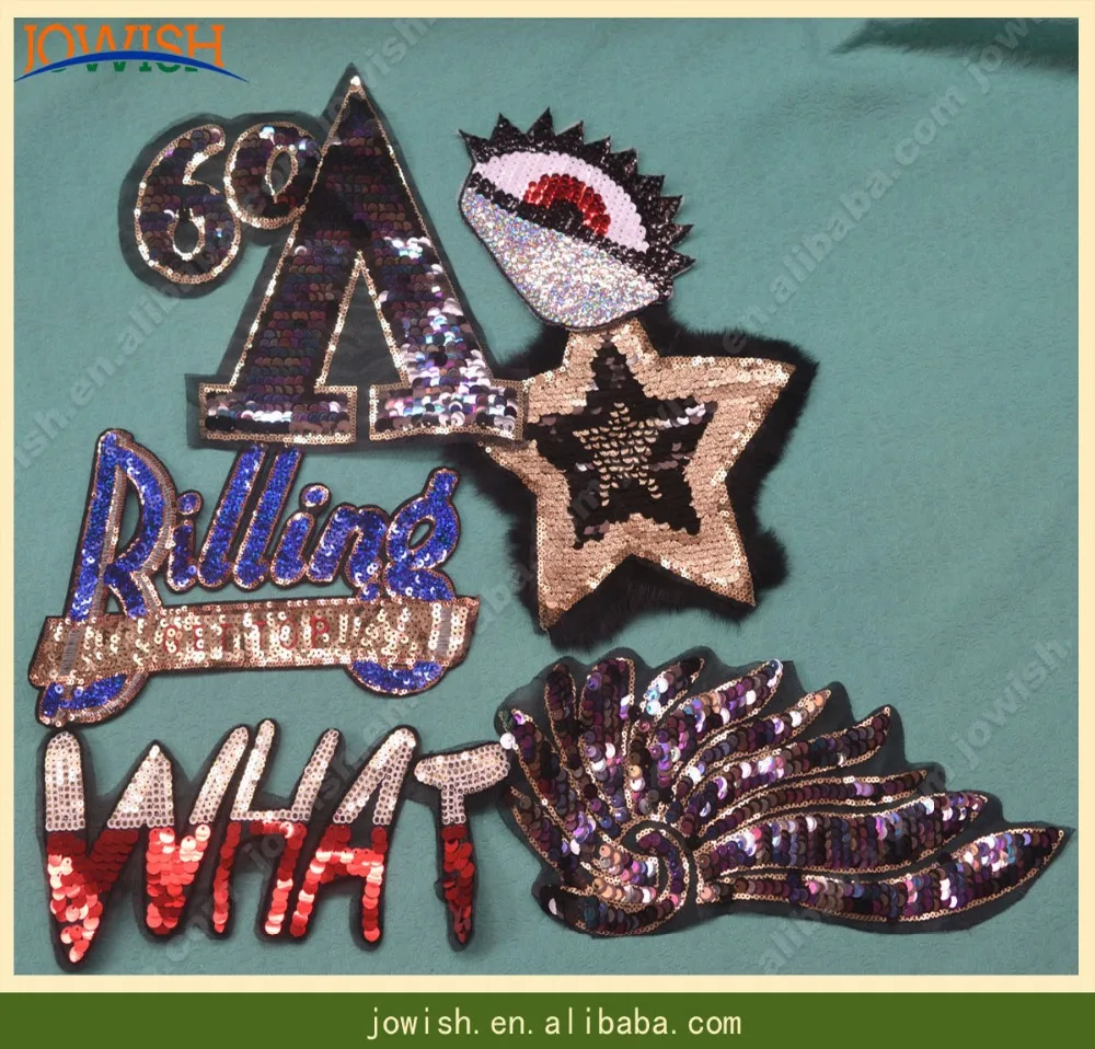 

DIY Apparel Sewing & Fabric Patches A Eyes Wing Clothes Patch Sewing Sequins Applique What Bling Patches
