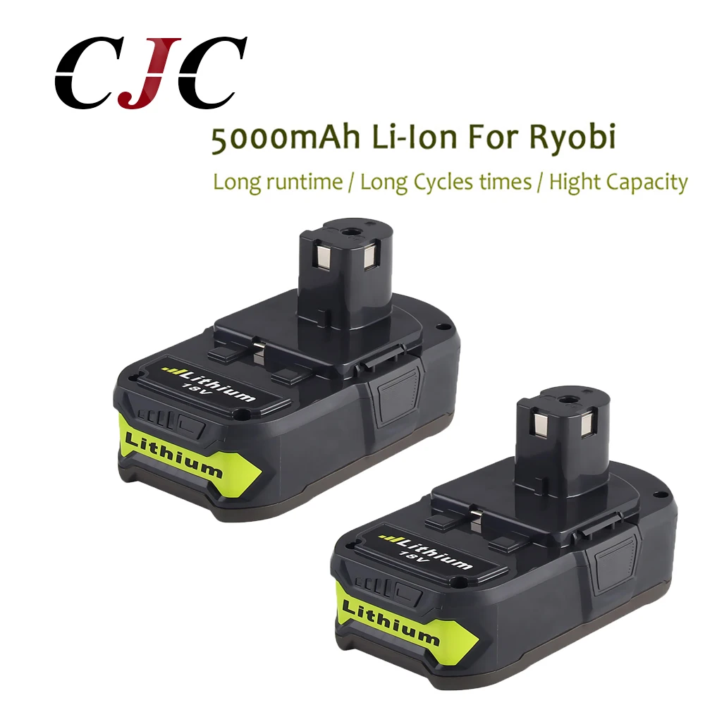 Литий-ионный аккумулятор Eleoption 18 в 5000 мА · ч 2 шт. для Ryobi P108 RB18L40 P2000 P310 ONE + BIW180 |