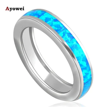 

Lowest price Wholesale Retail Blue Fire Opal silver color Stamped Ring USA Sz #6#7#7.5#8#9#10 Fashion Jewelry for women OR691A