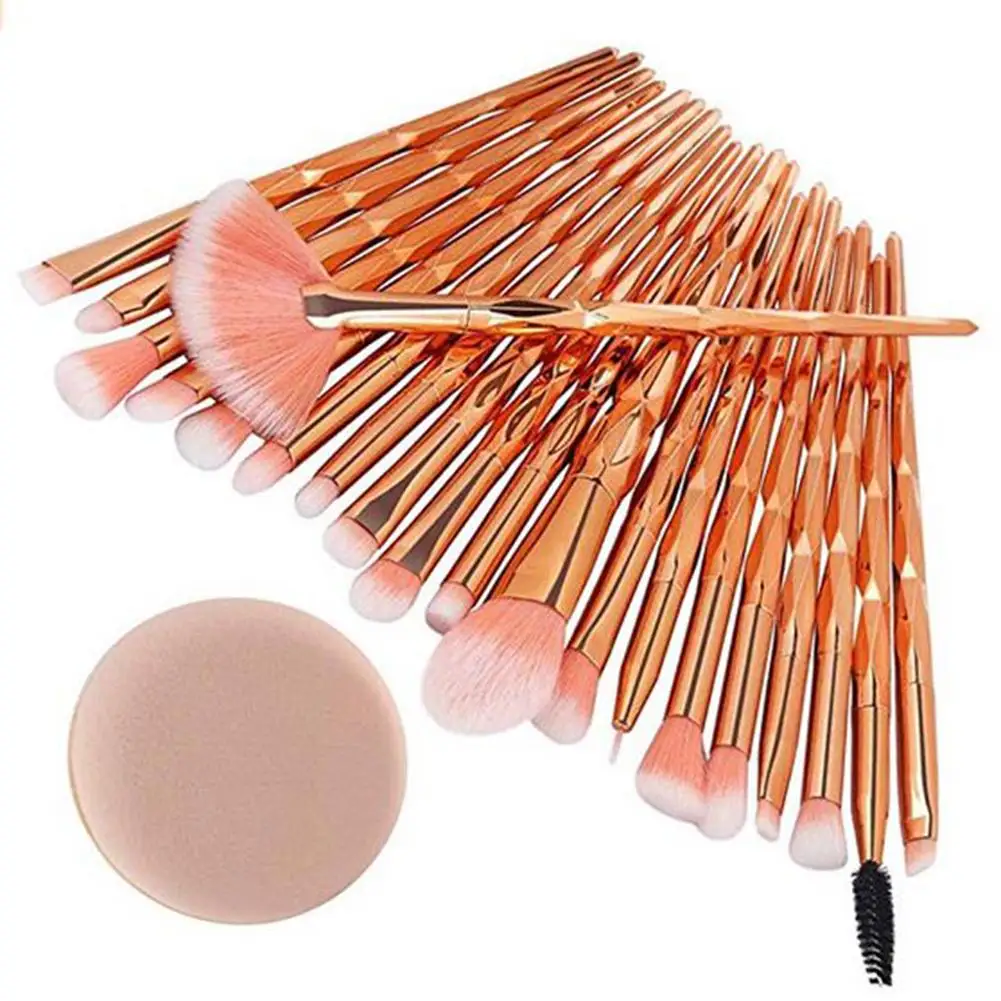 

HOT SALE 20Pcs Color Block Makeup Brushes Loose Powder Blush Foundation Cosmetics Tools