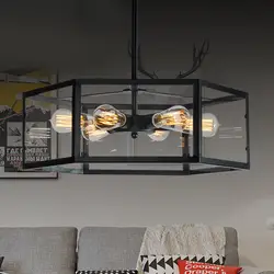 Винтаж страна Стекло абажур подвесной светильник в стиле ретро люстры светильники гексагональной геометрии Droplight