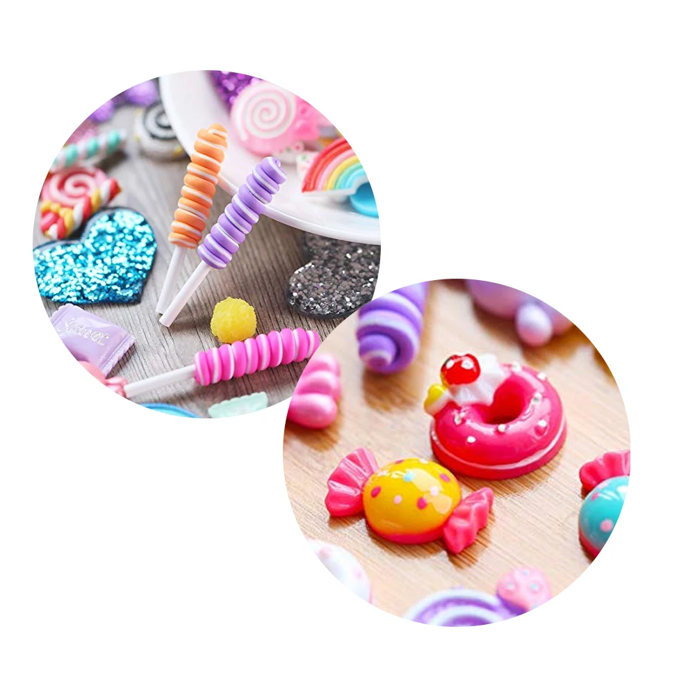 DIY клейкие аксессуары и сумка для хранения, чехол для телефона украшение для слизи наполнитель миниатюрная полимерная модель цветы конфеты детские игрушки