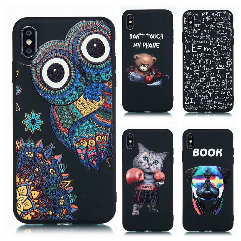 

WTSZKL cartoon pattern owl mobile phone case for iPhoneX drop-proof TPU soft shell for iPhone 6 6S 7 8 Plus XS MAX XR back cover