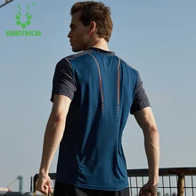 Vansydical новые рубашки для бега МУЖСКАЯ ТЕННИСНАЯ форма для игры в футбол v-образный Вырез Летняя Спортивная одежда сплайсированные цвета