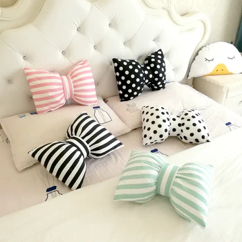 

Bowknot Pillow Cotton Back Neck Rest Support Cute Home Chair Padding Office Soft Nordic Travel Pillows Girls Bed Room Home Decor