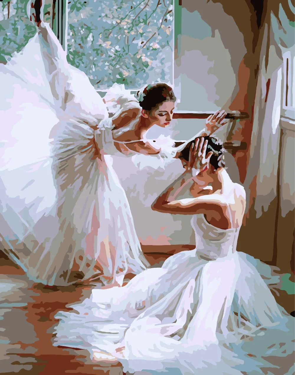 Frameless DIY oil Painting By Numbers on Canvas dancing ballet DIY