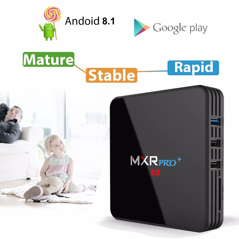 MXR PRO PLUS Android 8 1 4 ГБ/32 ГБ Smart 4K TV Box RK3328 четырехъядерный цифровой дисплей 2 4G/5G Wifi BT4.0
