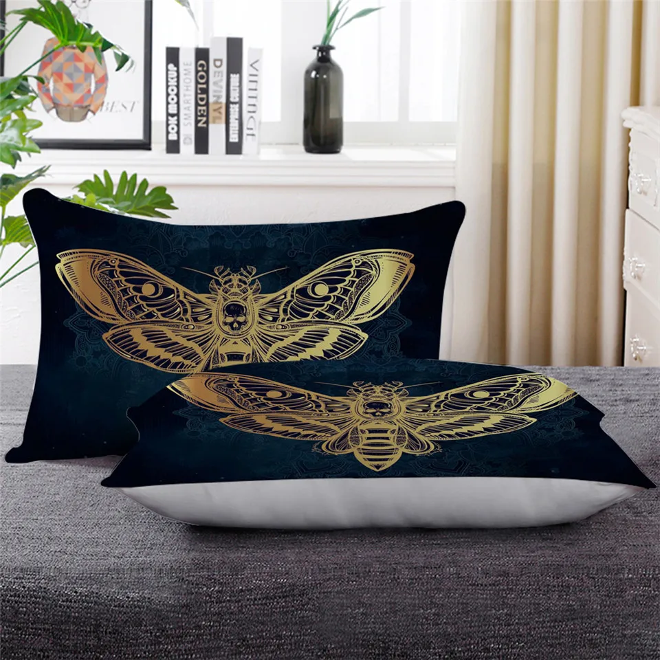 Постельное белье Outlet Death Moth Body Pillow богемное постельное белье бабочка Готический Череп вниз Альтернативная подушка черный белый домашний декор 1 шт