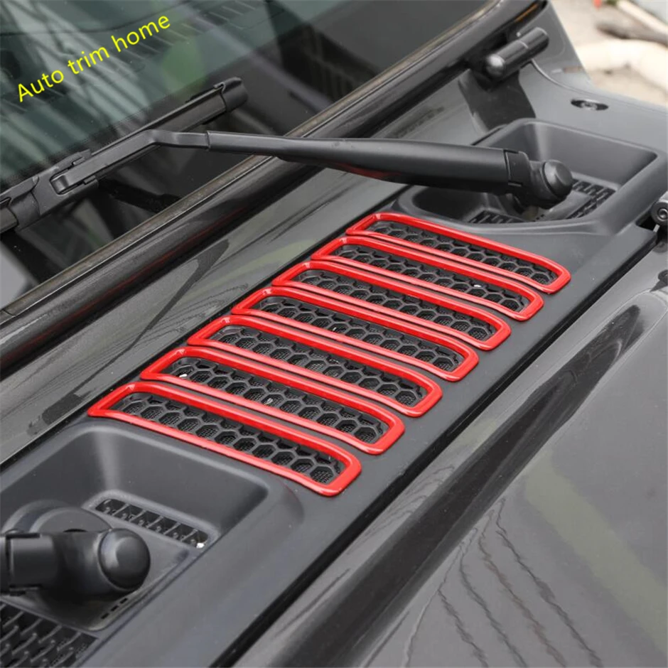 

Lapetus Car Front Engine Hood Air Conditioning AC Vent Inlet Molding Garnish Cover Trim ABS Fit For Jeep Wrangler JL 2018 2019