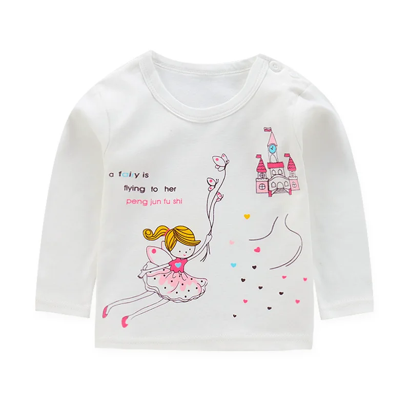 

Girls T-shirt Pure Cotton Spring Autumn Baby Autumn Girl Boy T-shirt Children's Long-sleeved Shirt Top
