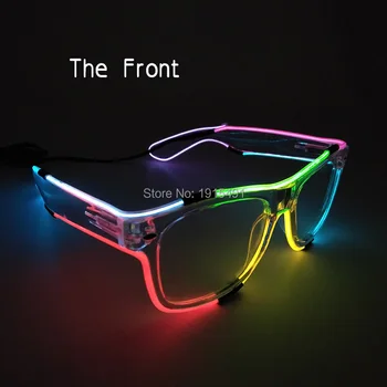 

20 Pieces Led Strip Neon Funky Sparkling Christmas Glasses Novelty Glow Party EL Wire Gala Dance Show Eyeglasses for Masquerade