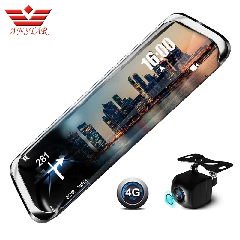 Автомобильный видеорегистратор ANSTAR 3G/4G 10 &quotIPS потоковое зеркало заднего вида FHD
