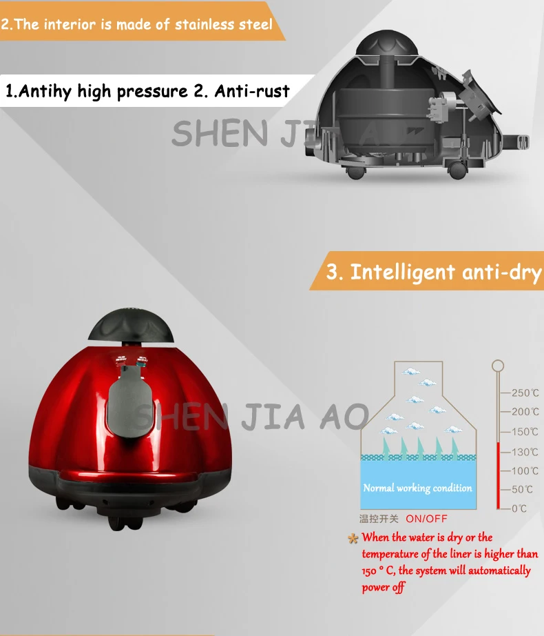 1 шт. 1800 Вт 1000 мл при высокой температуре и высокого давления паровой очистки машина стерилизации анти-клещ удаление паровой двигатель