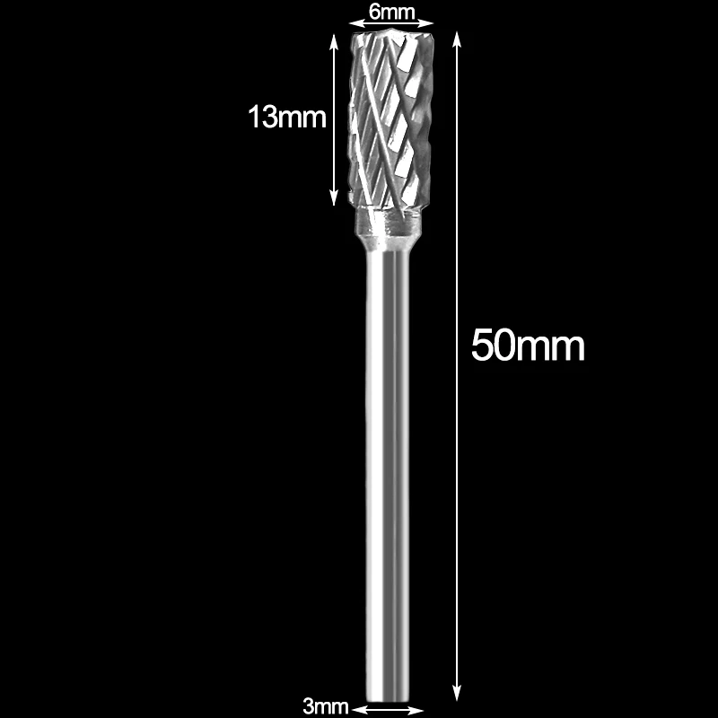 3x6 мм Вольфрамовая сталь карбидные сверла резак роторный инструмент Burr двойной алмазной резки ротационный Полирующий инструмент - Цвет: 1
