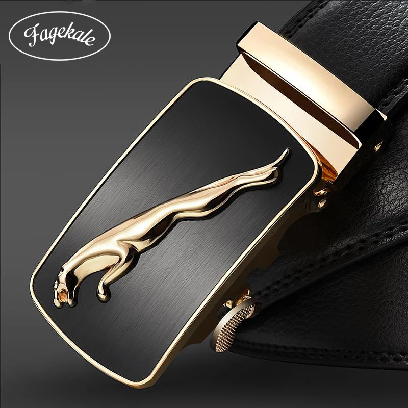 

FAGEKALE New Brand Designer Belts For Men High Quality Metal Automatic Buckle Men Strap Luxury Genuine Leather Belt Fashion