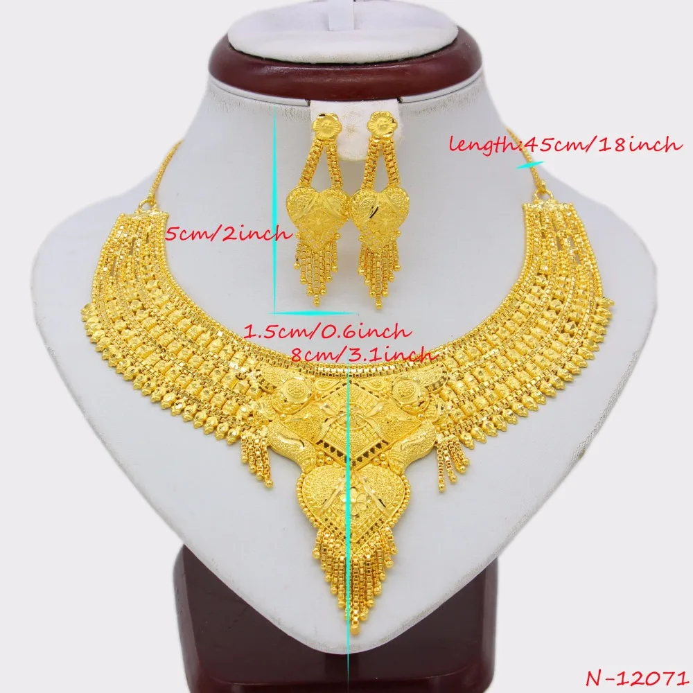Adixyn платье комплект ювелирных изделий Цепочки и ожерелья Серьги золото Цвет и меди Африка невесты/Арабских Подарки Свадебные аксессуары