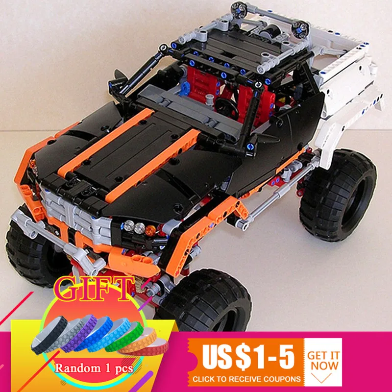 

20014 1386Pcs Technical Series The Remote-Control Four-Wheel Drive Off-road Vehicles set Building Blocks Compatible 9398 lepin
