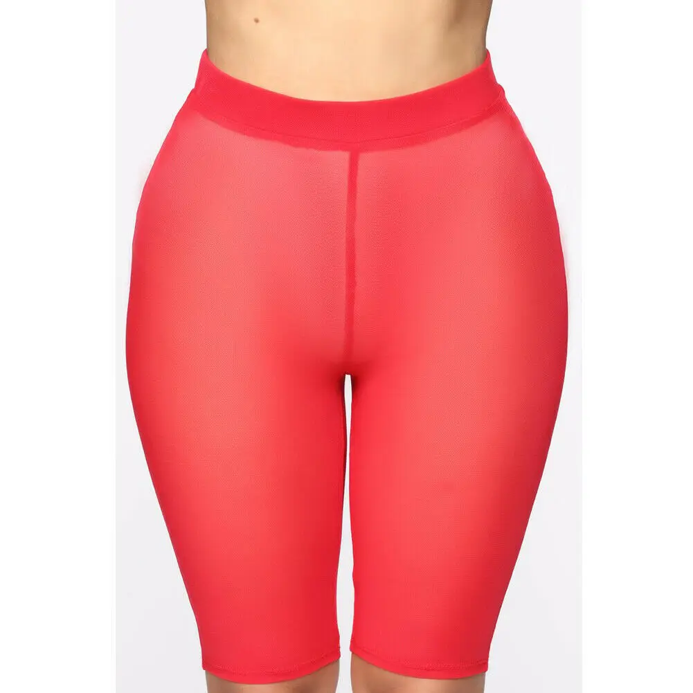 4 цвета, сетчатые шорты для женщин, прозрачный пляжный купальник ...