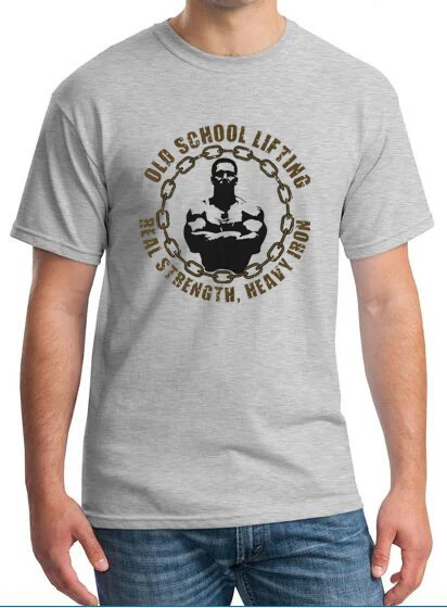

Old School Lifting Strongman Power Lifting Bodybuilding Pumping Iron Cross Fit 2019 New Design Short Fashion Retro T Shirts