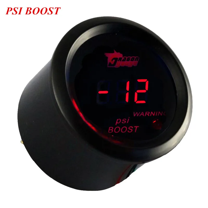 

EE support Car Accessories Universal 2" 52mm Black Shell Digital Clock Red LED PSI Turbo Boost Gauge Clock XY01