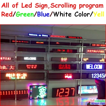 

led sign display Programmable scrolling red/green/blue/white/yellow color semi-outdoor/indoor,remote controller,rs232 control