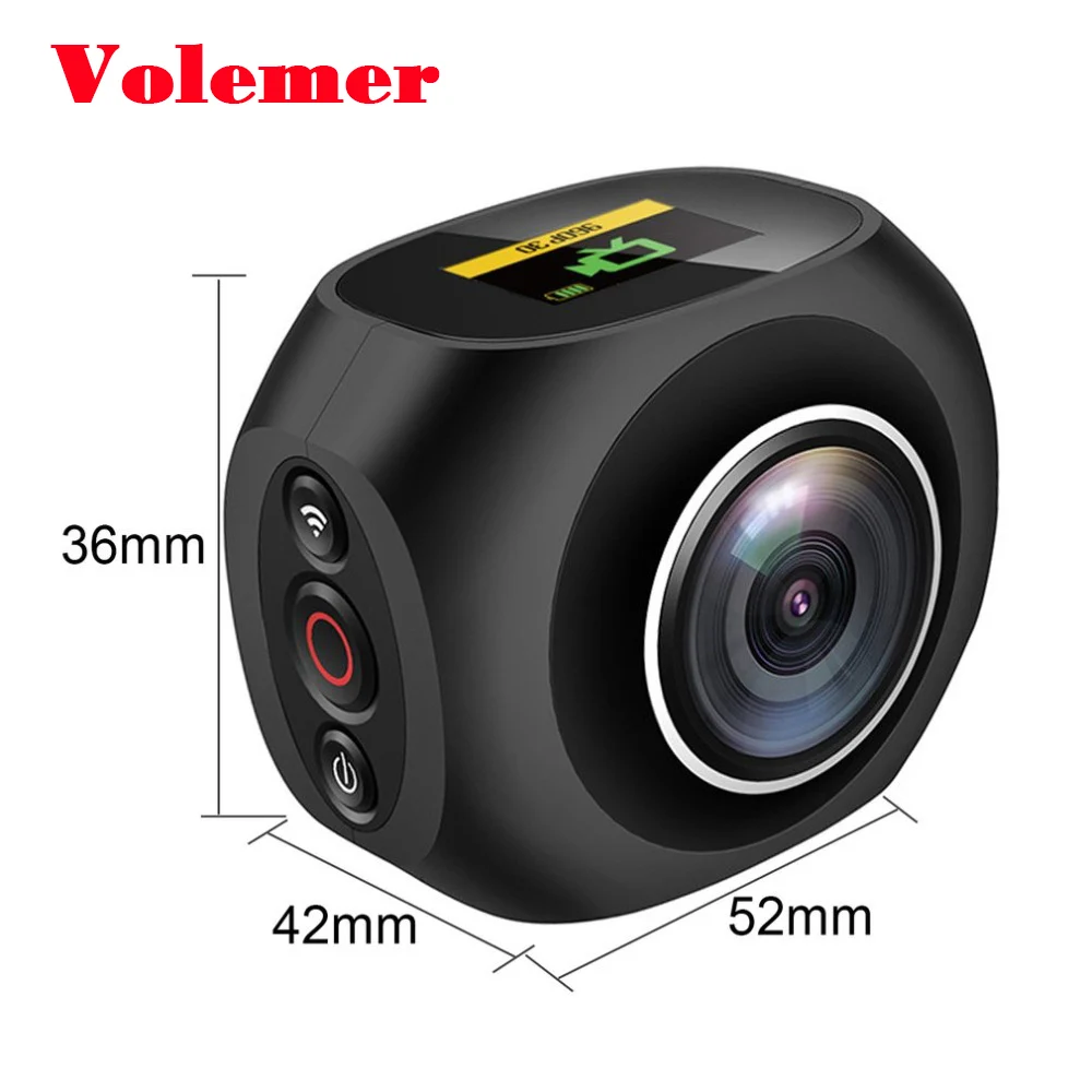 

Volemer 360 Degree VR HD 4K Panoramic Video Camera High Resolution Wifi UHD Wide Angle Fish Eye Dual Lens Action Sports Camera