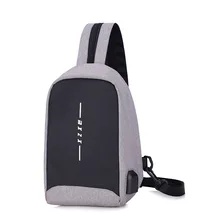 Новая мужская нагрудная сумка с usb-портом для зарядки Ткань Оксфорд нагрудная сумка для путешествий Досуг одиночные Сумки через плечо