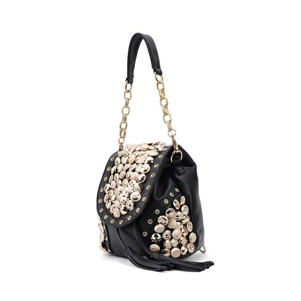New Fashion Women's Handbag PU Leather Crossbody Messenger Bag Women Button Tassel Punk Designer Handbag Shoulder Bag New Fashion Women's Handbag PU Leather Crossbody Messenger Bag Women Button Tassel Punk Designer Handbag Shoulder Bag