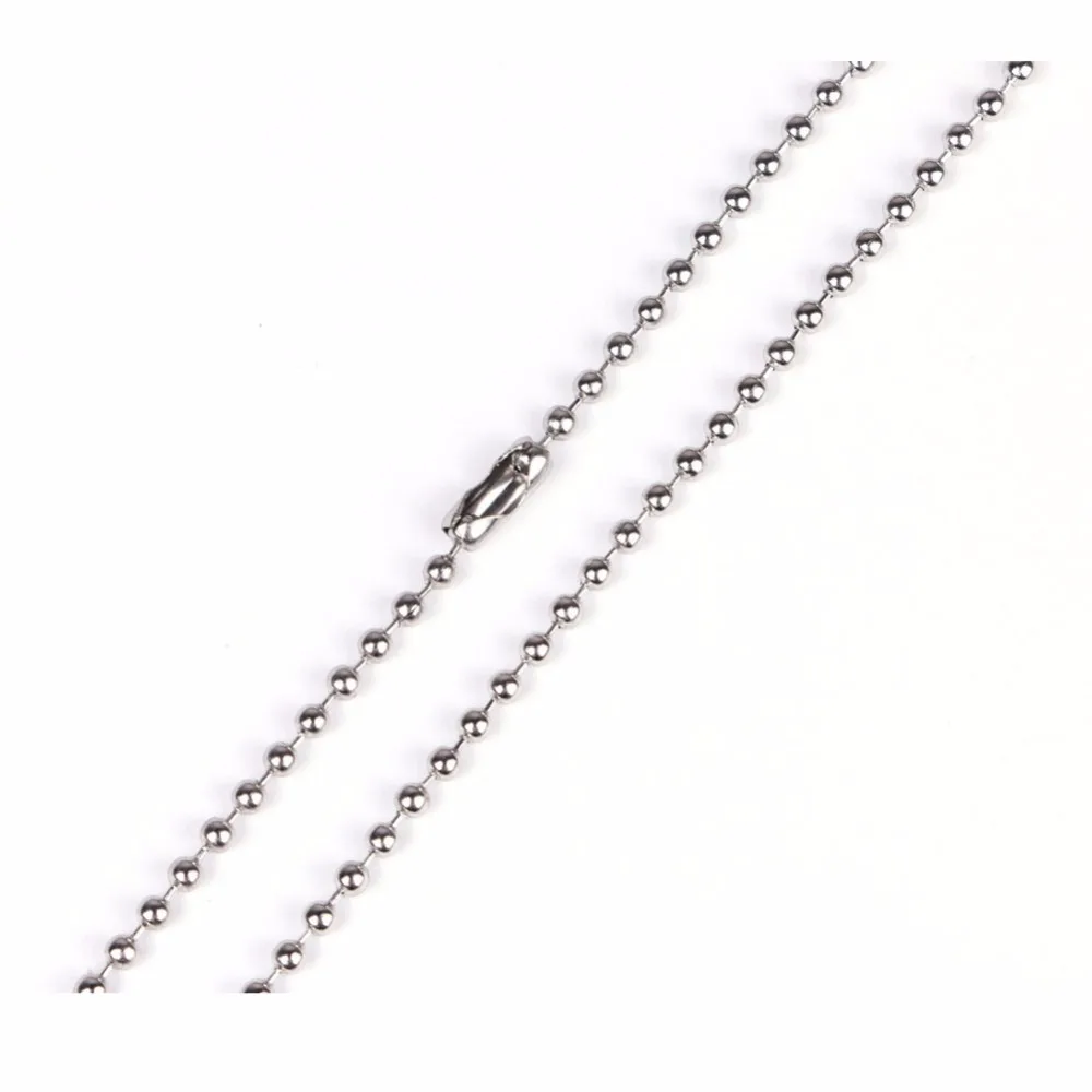 IFUAQZ Stainless Steel Bead Ball Chain Necklace - 2.4mm, 38 Inch Adjustable, With Connector Clasp (3-10 Pcs Options) - View #2