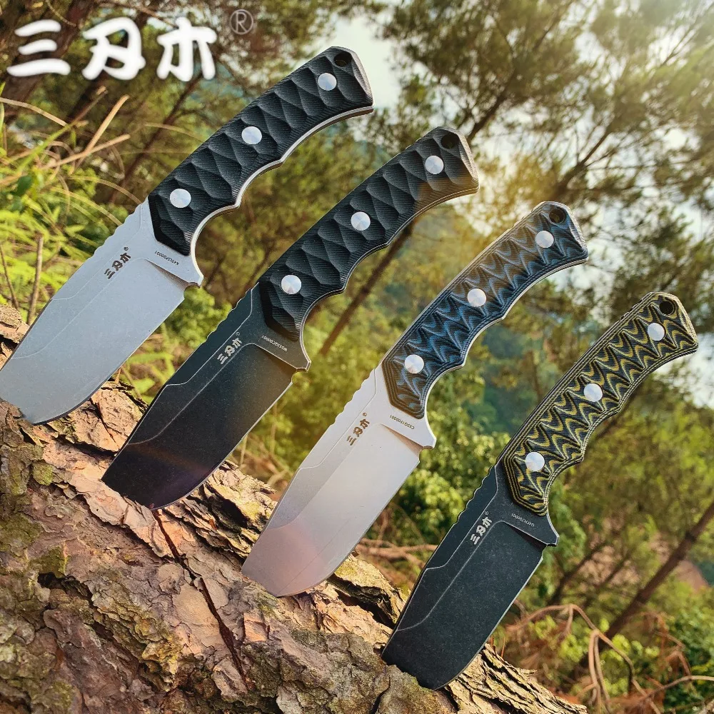 

SANRENMU NEW S738 Fixed Blade Knife With K Sheath 12C27 Blade Outdoor Camping Utility Survival Tactical Hunting Knives EDC Tool