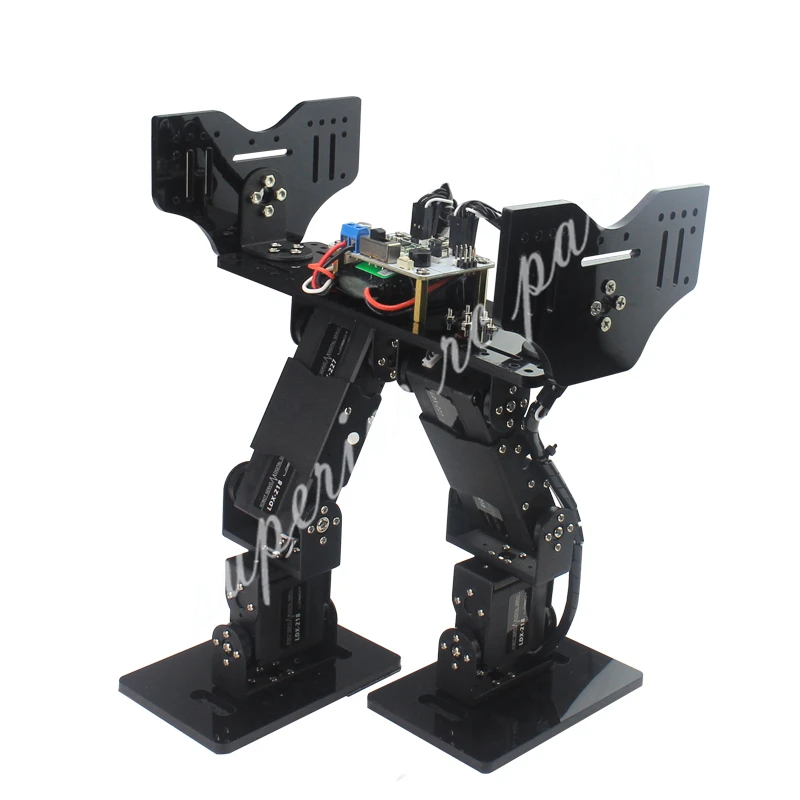 DIY 6 DOF Biped Walking Humanoid Robot Servo Bracket Mechanical Arm Gaming Educational