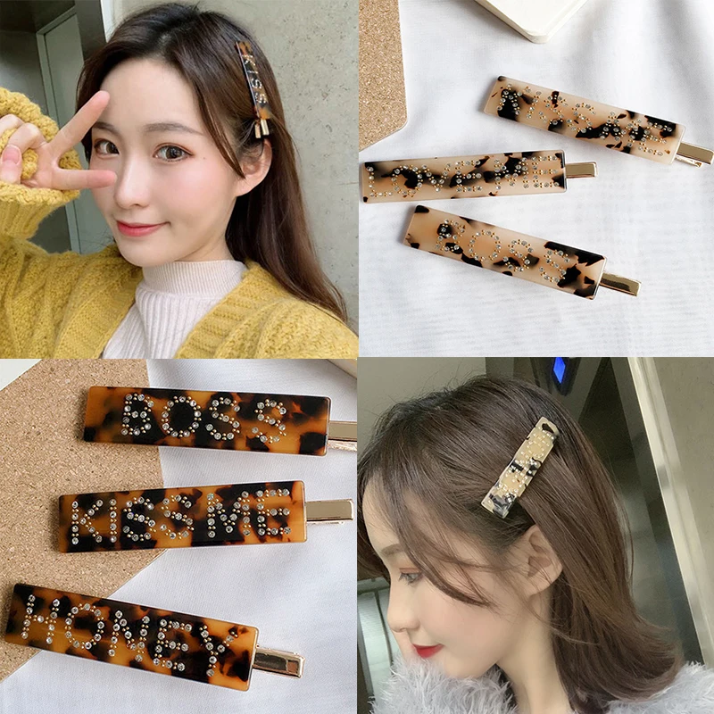 

Korean fashion leopard hairpin letters acrylic clip girls Geometric Hair Jewelry Women Wedding Hair Accessories barrettes Gifts