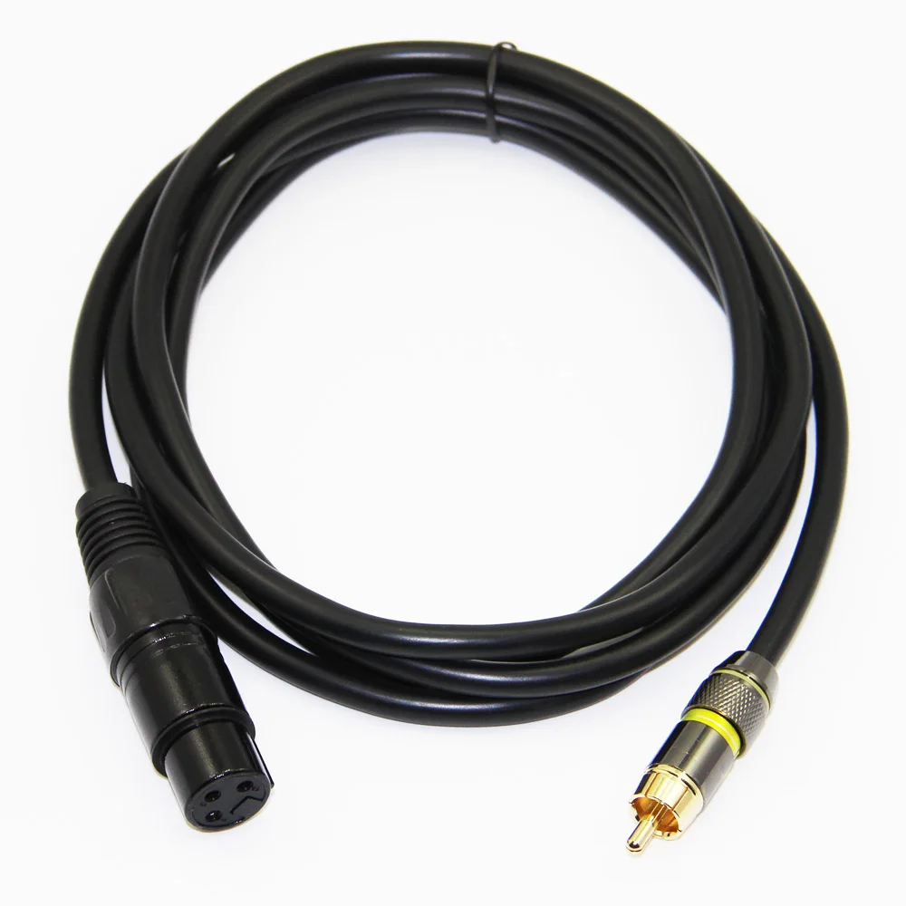 Позолоченный кабель Bochara XLR мама RCA папа двойное экранирование (фольга + плетеная