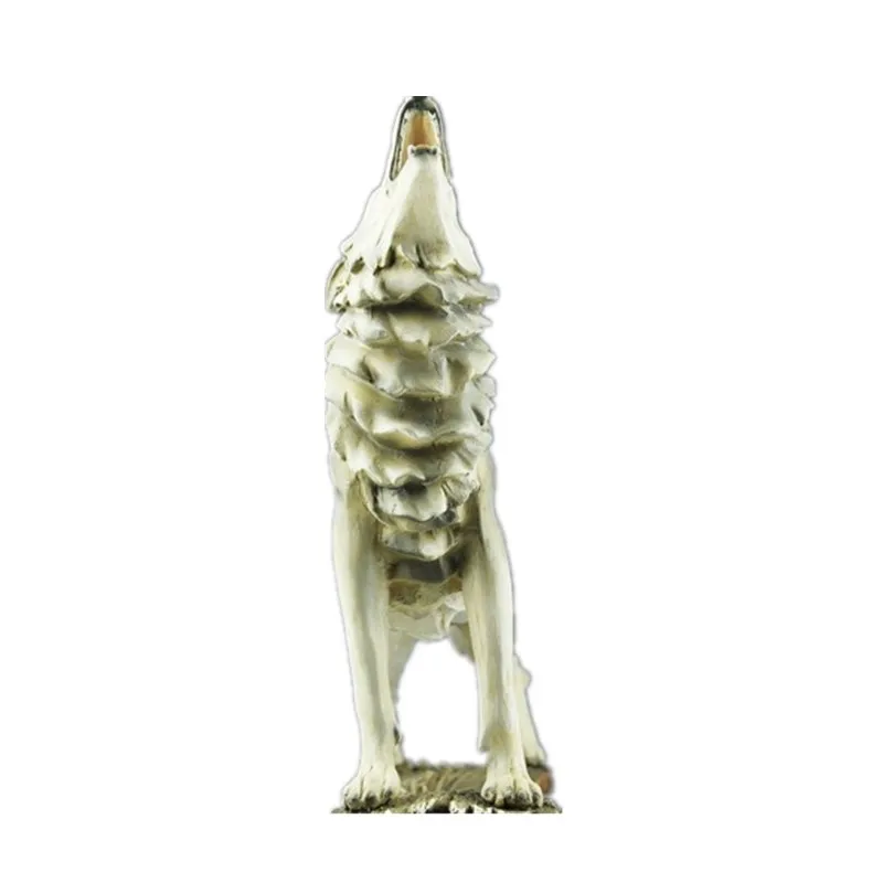 Искусственного Дерева декоративная фигурка Wolf арт Скульптура фигурка животные, статуэтки Смола ремесла дом украшения аксессуары 12 дюймов