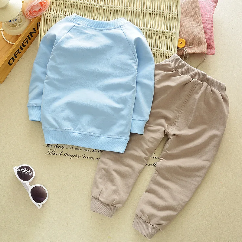 Весенний Детский костюм для девочек Корейская версия повседневной хлопковой толстовки с капюшоном+ штаны два костюма костюм для новорожденных HB3056