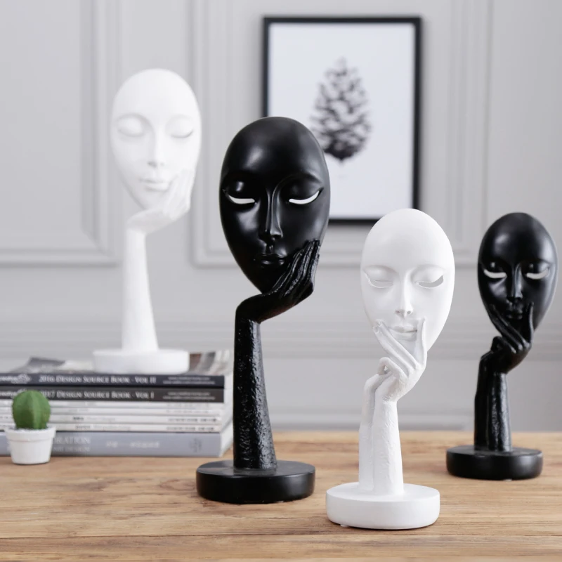 Furnishing Articles Women Face Statues for Decoration Home Decoration Accessories Character Sculpture Abstractive Resin Crafts