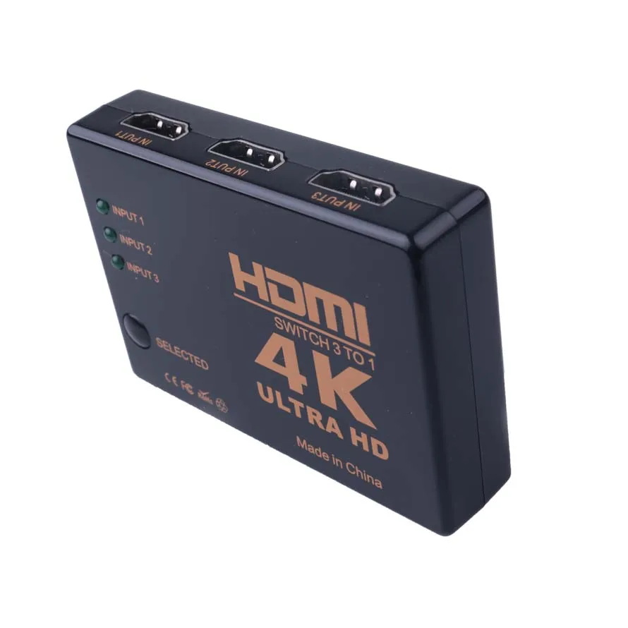 Коммутатор Elistooop 4K Mini 3 порта HDMI сплиттер * 2K 3D переключатель в 1 концентратор
