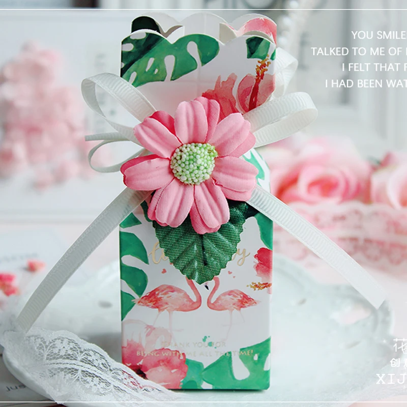 

30pcs/lot wedding candy box Vase flower gift box baby shower boy Girl paper bags packaging favor boxes Birthday Party Supplies