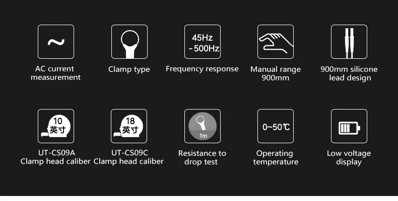 UNI-T UT-CS09C гибкий зажим датчик высокий ток гибкий ток датчик осциллограф зонд ток зонд продукт
