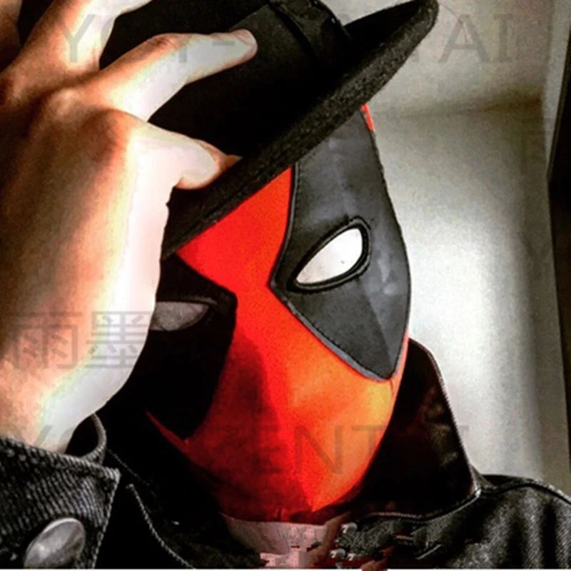 halloween Unisex Cosplay Movie Coser-2 High Quality Super Hero Deadpool Spandex Eyes Rubber Coating Face Mask costume one size
