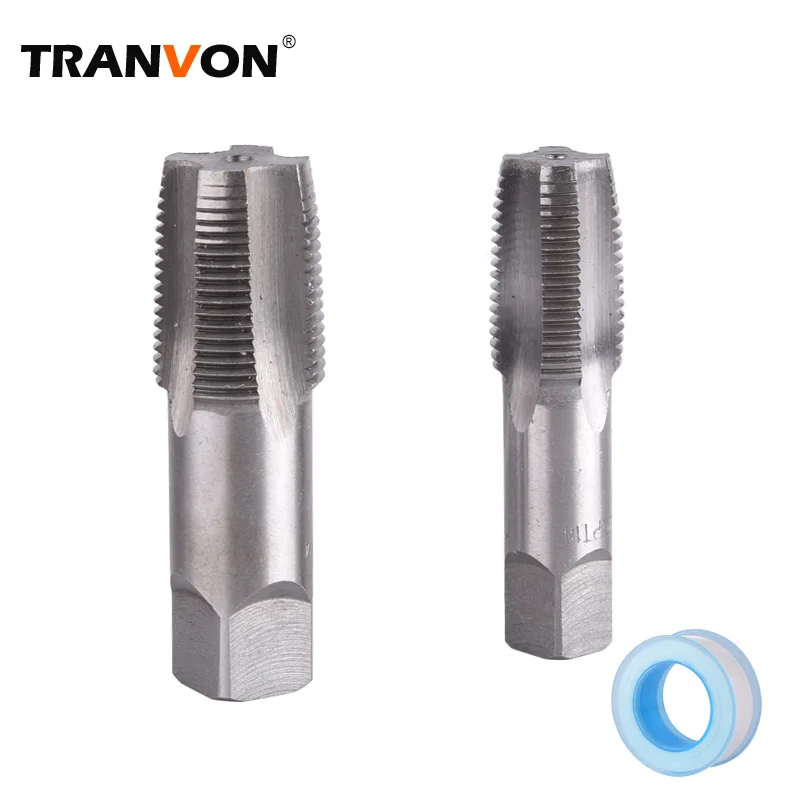 

TRANVON Screw Extractor 1/2" 3/4" Teflon TapeTaper Pipe Tap Machine Screw Taps for Pipes Inner Threading Making Hand Repair Tool