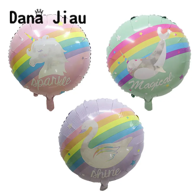 

DanaJiau 22inch magical swan WEDDING decoration ballon golobs luck unicorn happy birthday Party ball NEW YEAR Children baby toy