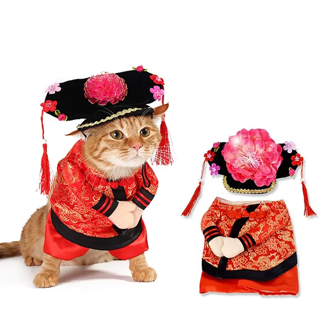 Funny Chinese Princess Cosplay Clothes For Cats Halloween Costume For Dogs Xmas Suit Cat Clothing Dog Outfit Pet Apparel