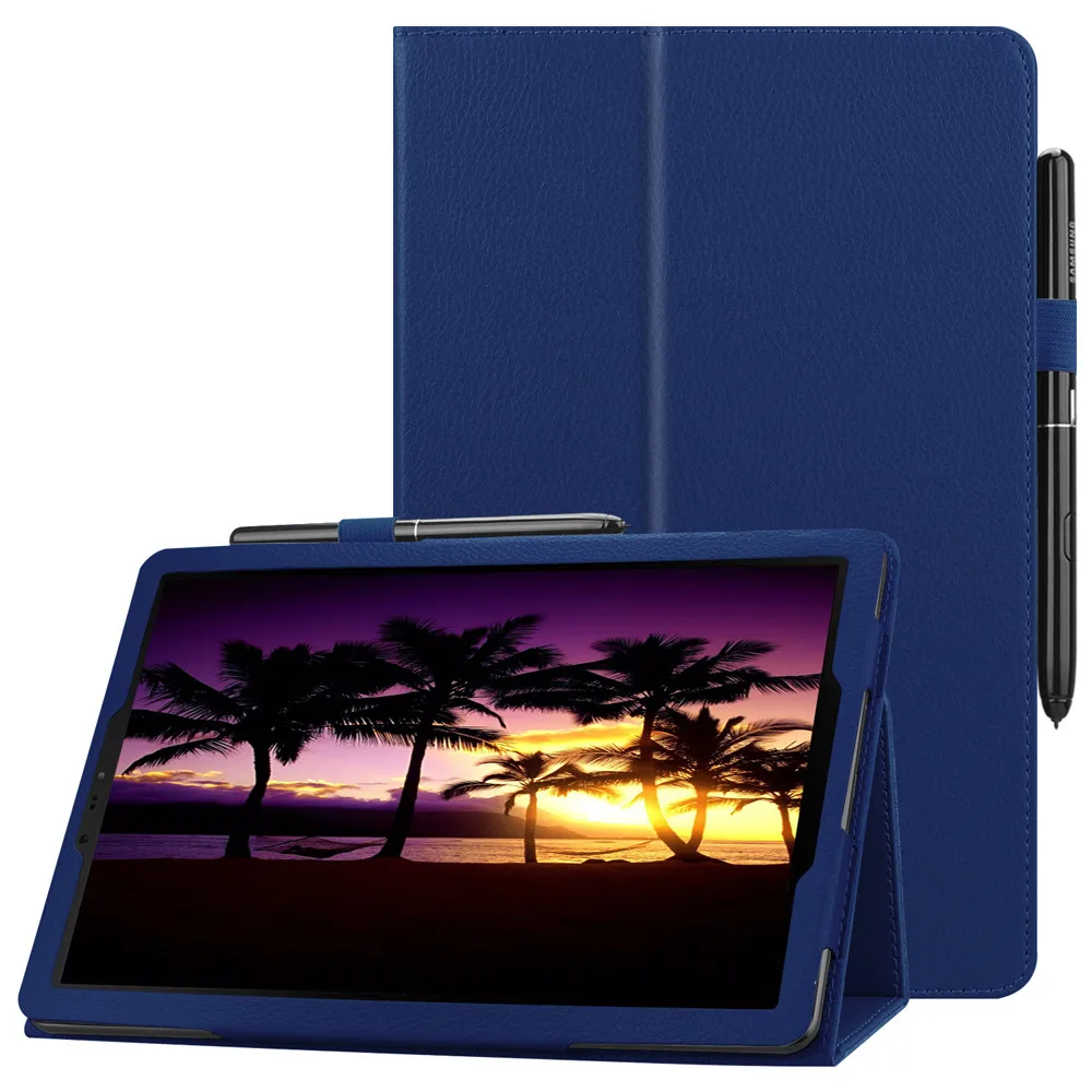 Case Cover for Samsung Galaxy Tab S4 10.5 Model SM-T830/T835/T837,Multi-Angle Stand Flip PU leather Cover S Pen Case#15 - Цвет: Blue