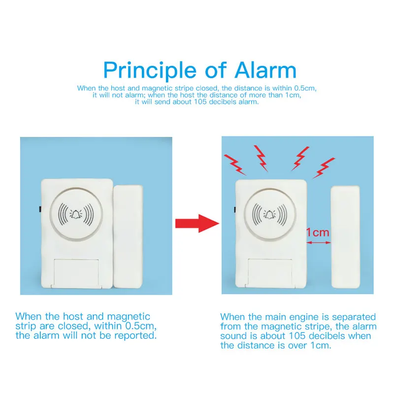 Детская безопасность беспроводной вход дома дверь окно Защита от взлома Безопасность Защита от кражи сигнализация Система магнитный датчик