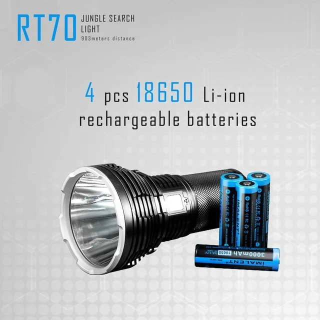 

IMALENT RT70 Powerful KIT LED flashlight 18650 rechargeable 5500 lumens Led flashlight torch with high quality USB charging magn