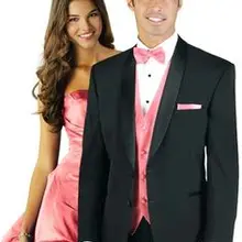 Мода Terno Masculino красивый популярный костюм для жениха высокого качества черный два шаль на пуговицах Collar2016Slim Fit