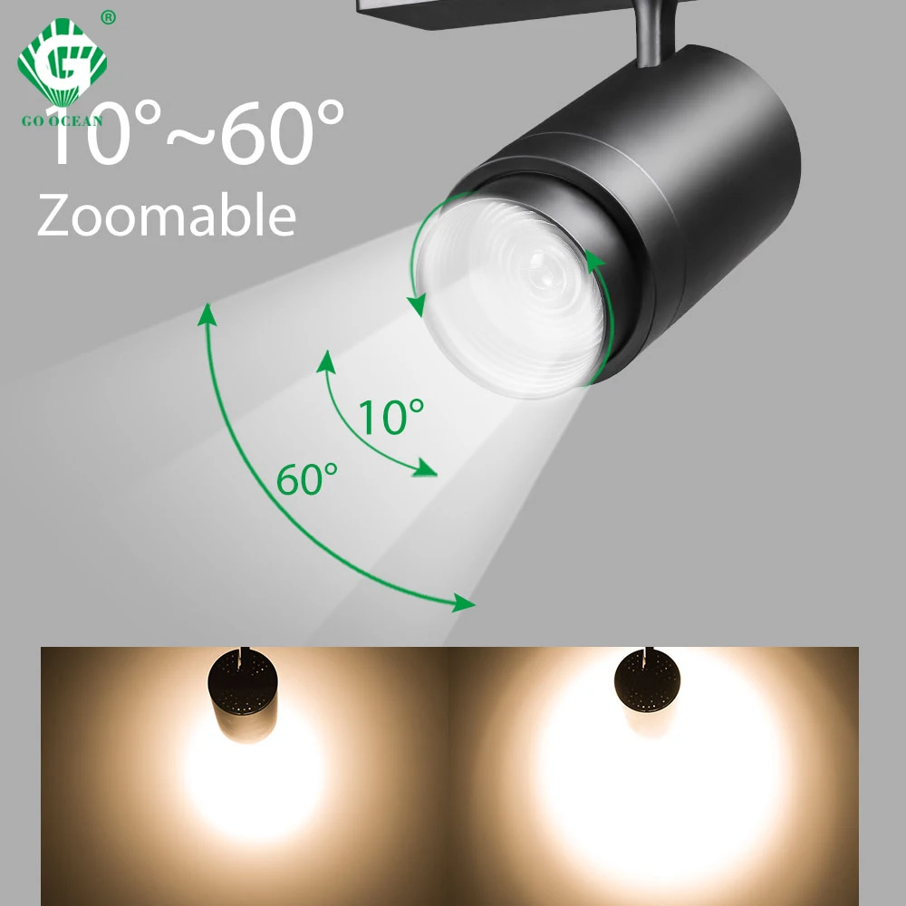  Zoomable 12W 20W 30W LED Track Light 2 3 4 Wire 3 Phase Dimmable Rail Spot Lighting Fixtures Spotli - 33019019528