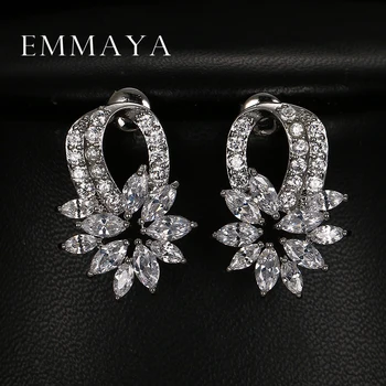 

Emmaya Famous Brand Zircon Earrings for Women/Girl Luxury Micro Pave Cubic Zirconia Flower Stud Earrings Fashion Jewelry